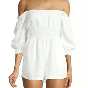 Weworewhat - white cotton shorts romper NWT